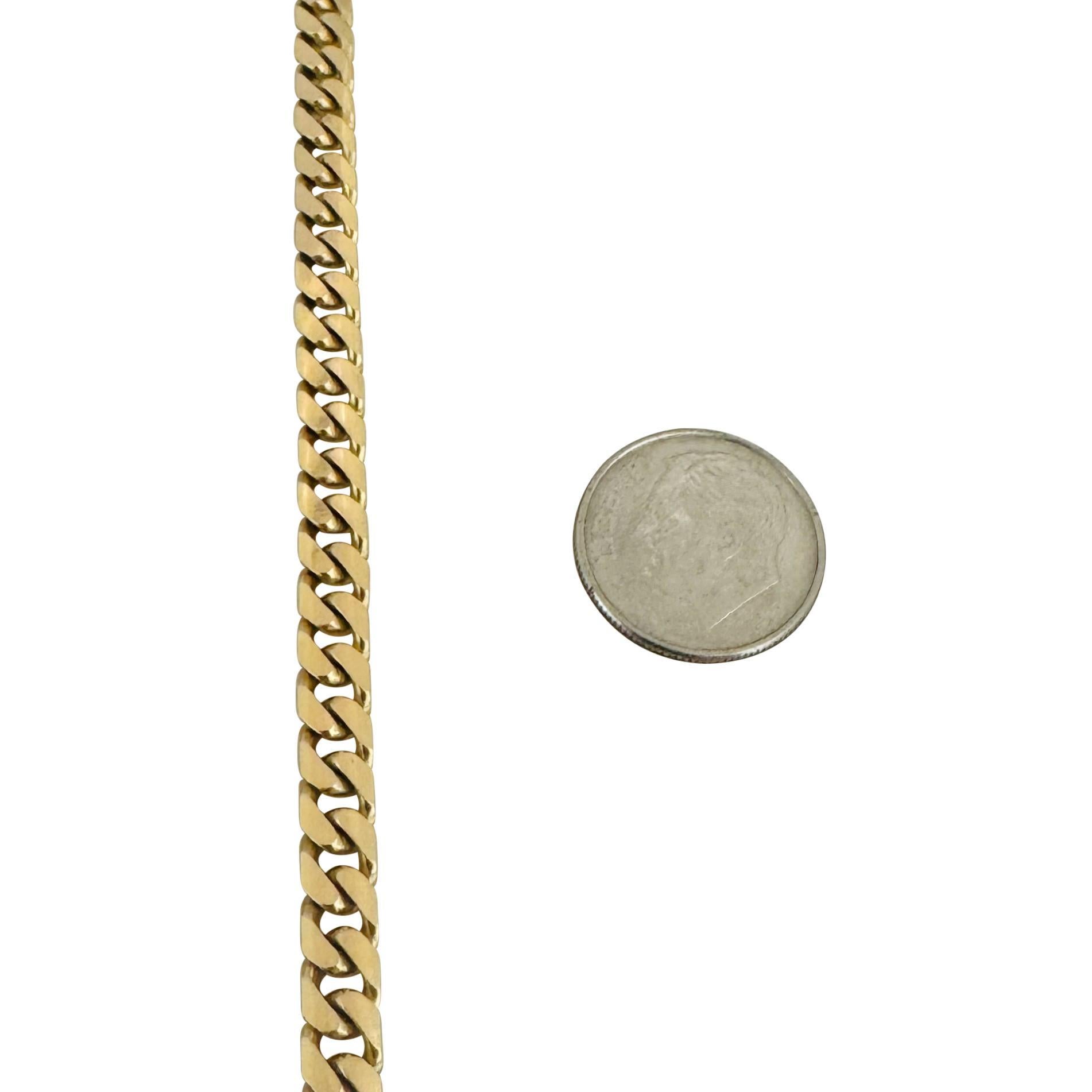 Collar de cadena de eslabones cubanos de 5 mm, de oro amarillo macizo de 14k y 38,7 g 22 pulgadas 1