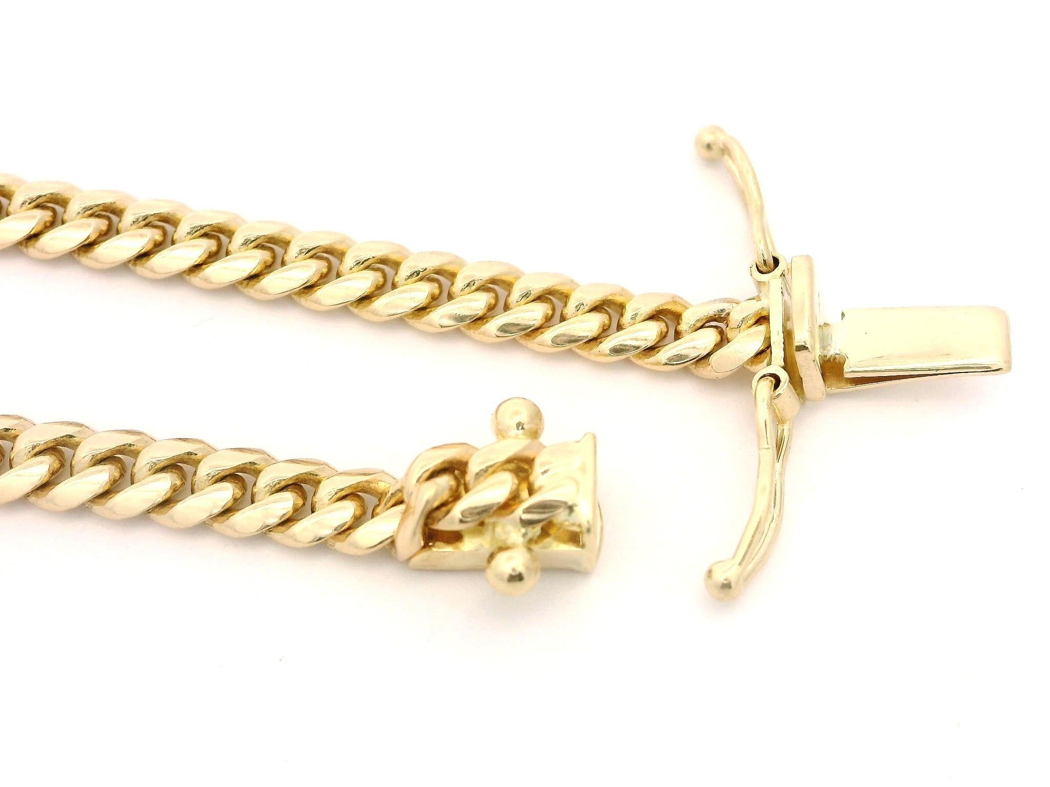 Women's or Men's 14k Yellow Gold 3.90mm Wide Cuban Curb Link Chain Necklace 24