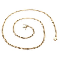14k Yellow Gold 3.90mm Wide Cuban Curb Link Chain Necklace 24" Long