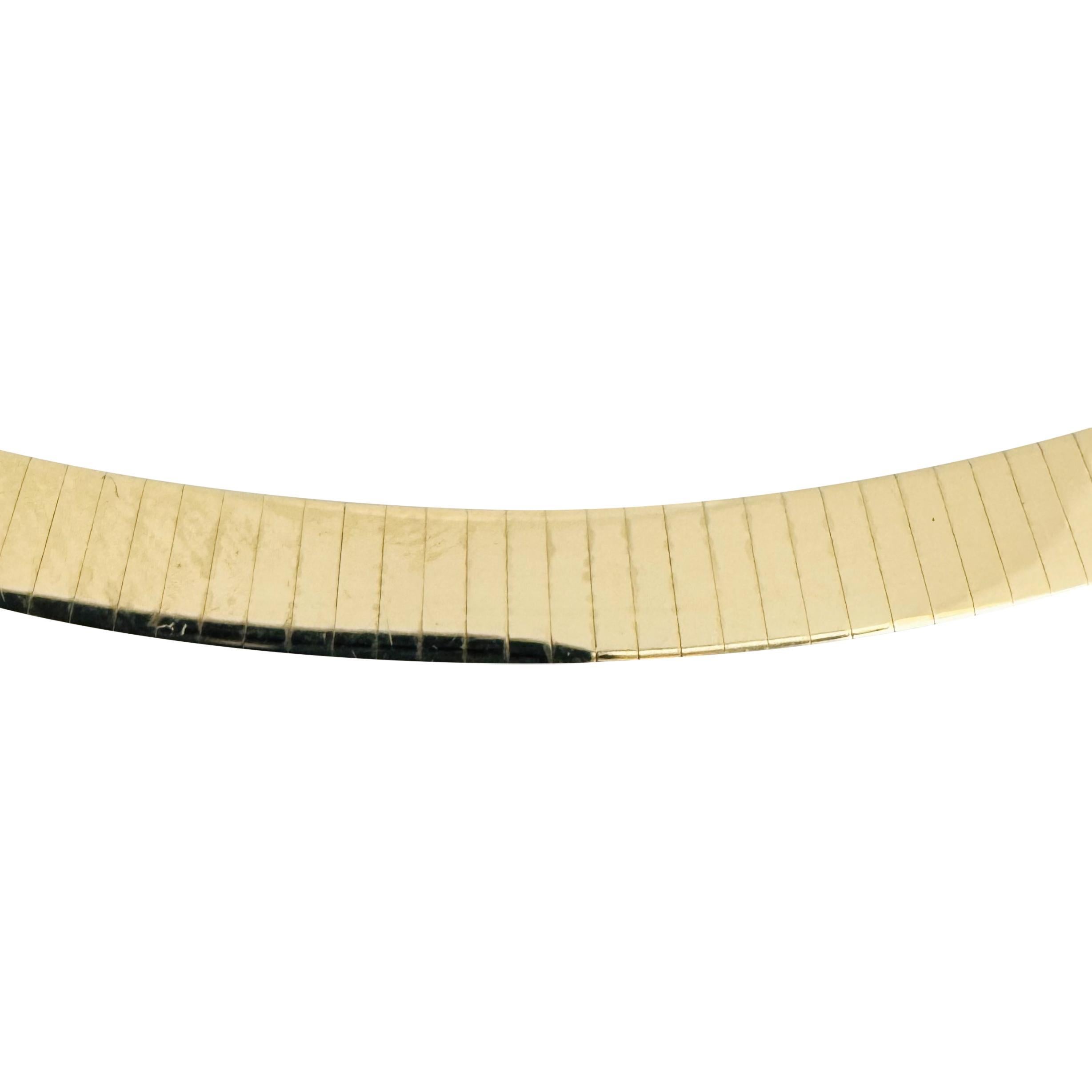 14k Gelbgold 39,3g massive schwere 6mm flache Omega-Gliederhalskette Italien 16