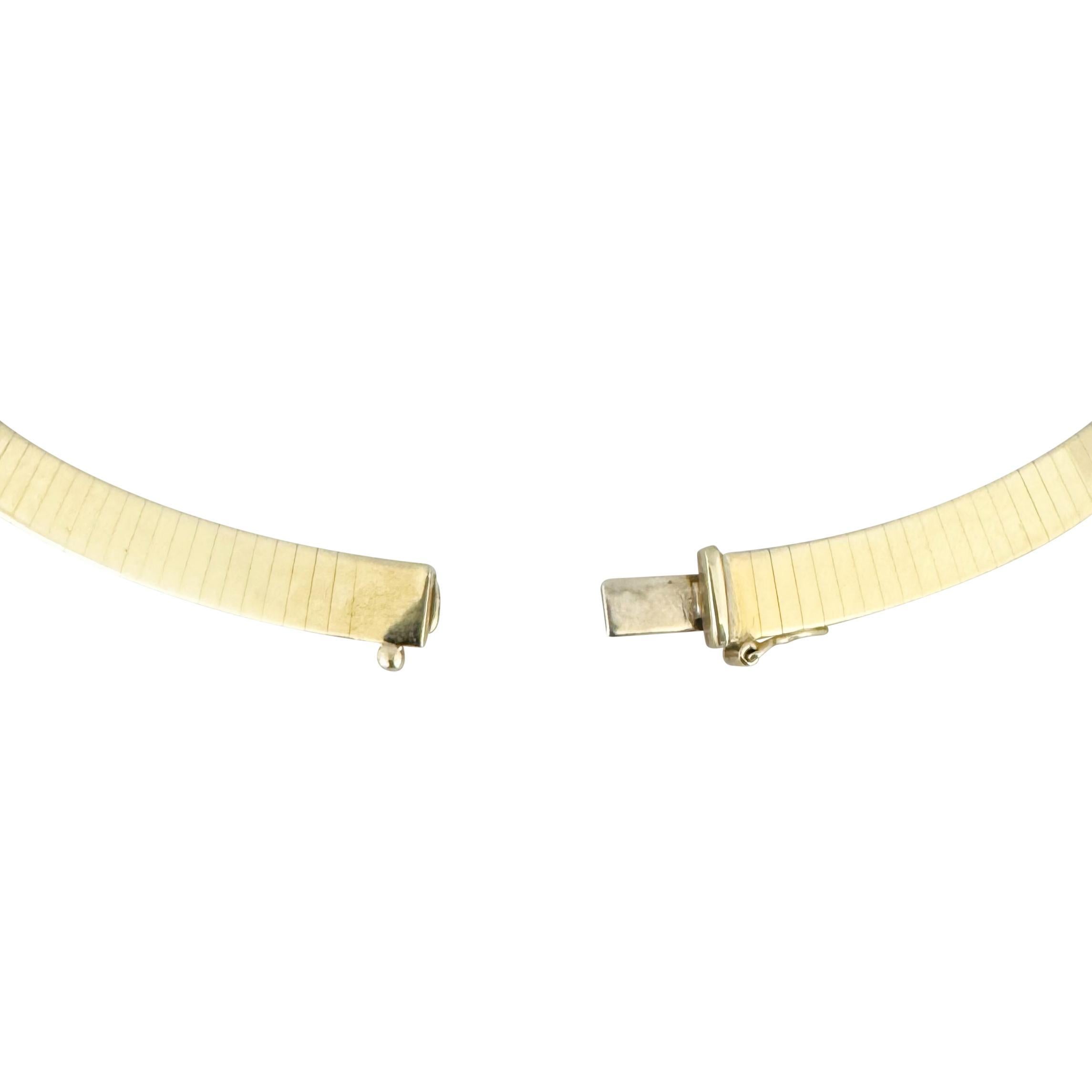 14k Gelbgold 39,3g massive schwere 6mm flache Omega-Gliederhalskette Italien 16