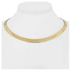 14k Gelbgold 39,3g massive schwere 6mm flache Omega-Gliederhalskette Italien 16"