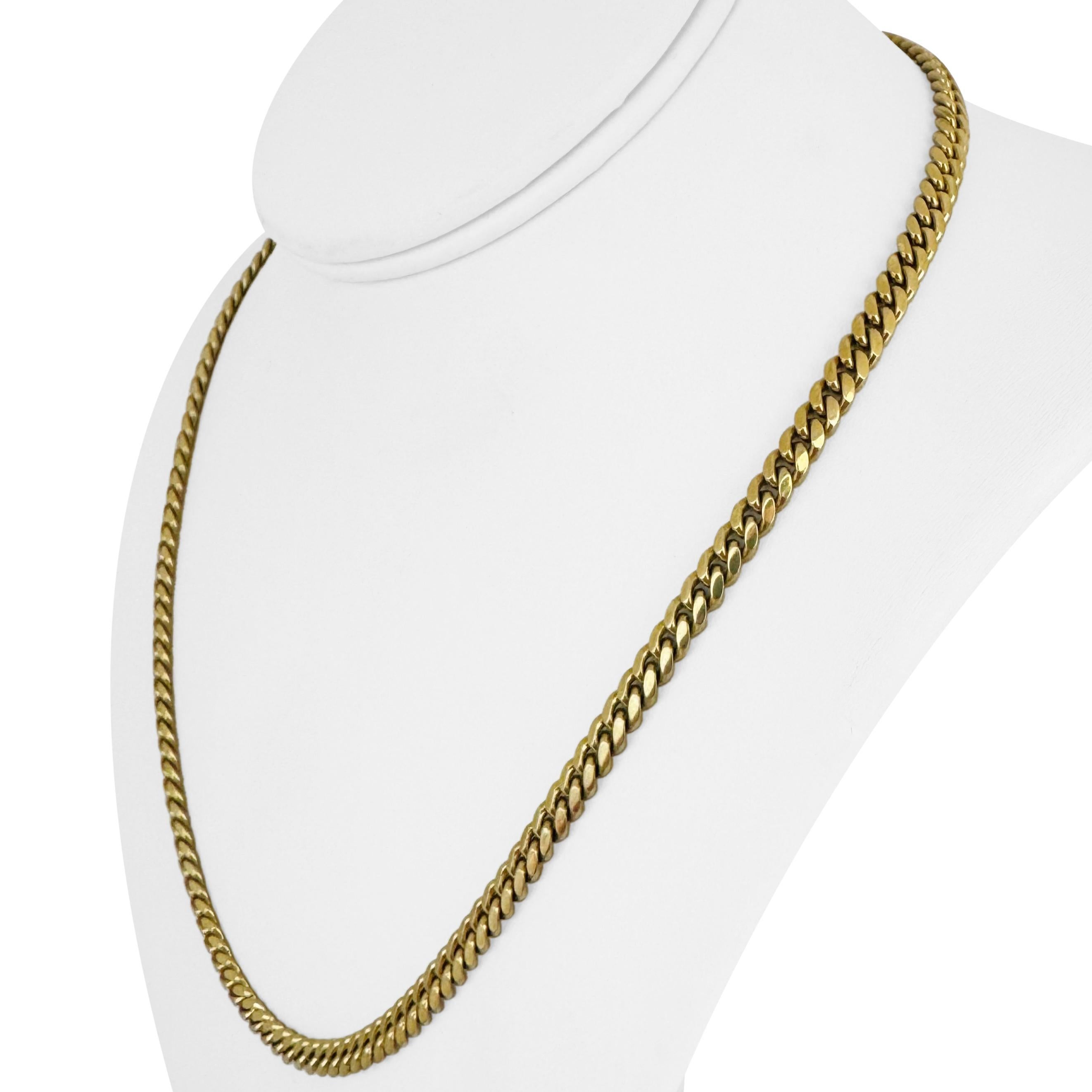 14k Yellow Gold 39.7g Solid Polished 5mm Cuban Link Chain Necklace 20