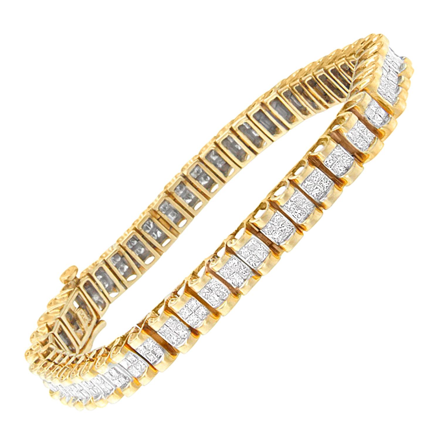 14k Yellow Gold 3ct TDW Diamond Tennis Bracelet 'H-I, SI1-SI2'