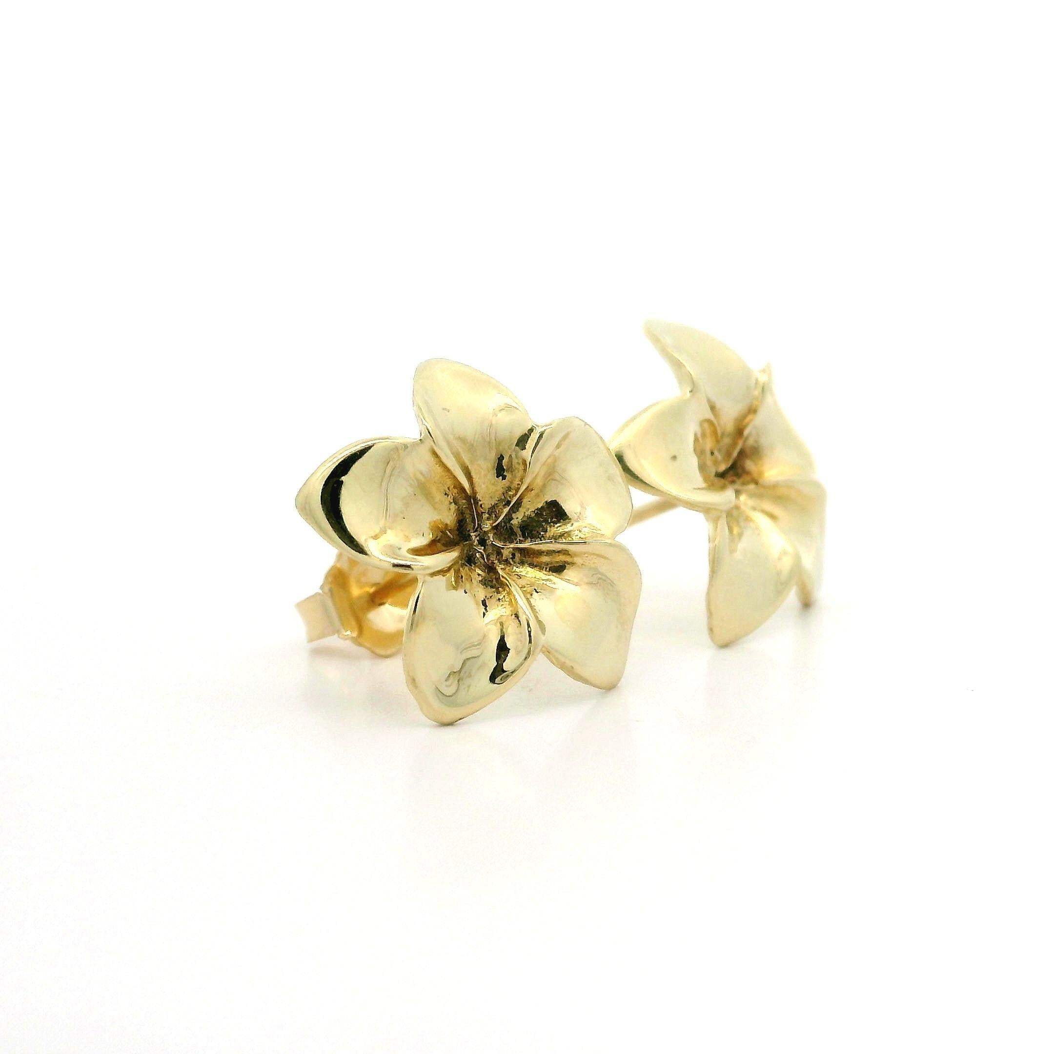 MATERIAL : Or jaune 14k massif
Poids : 3 grammes
Fermeture : Poteaux avec attaches papillon (des oreilles percées sont nécessaires).
Hauteur totale : 14,65 mm (0,57