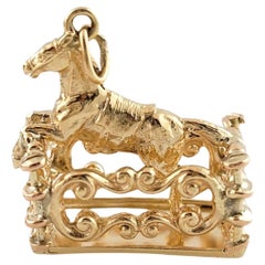 14k Yellow Gold 3D Horse Charm