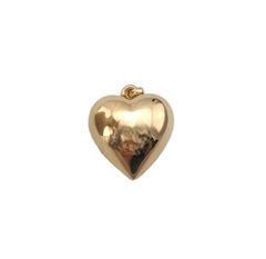 14K Yellow Gold 3D Puffy Heart Pendant #17438