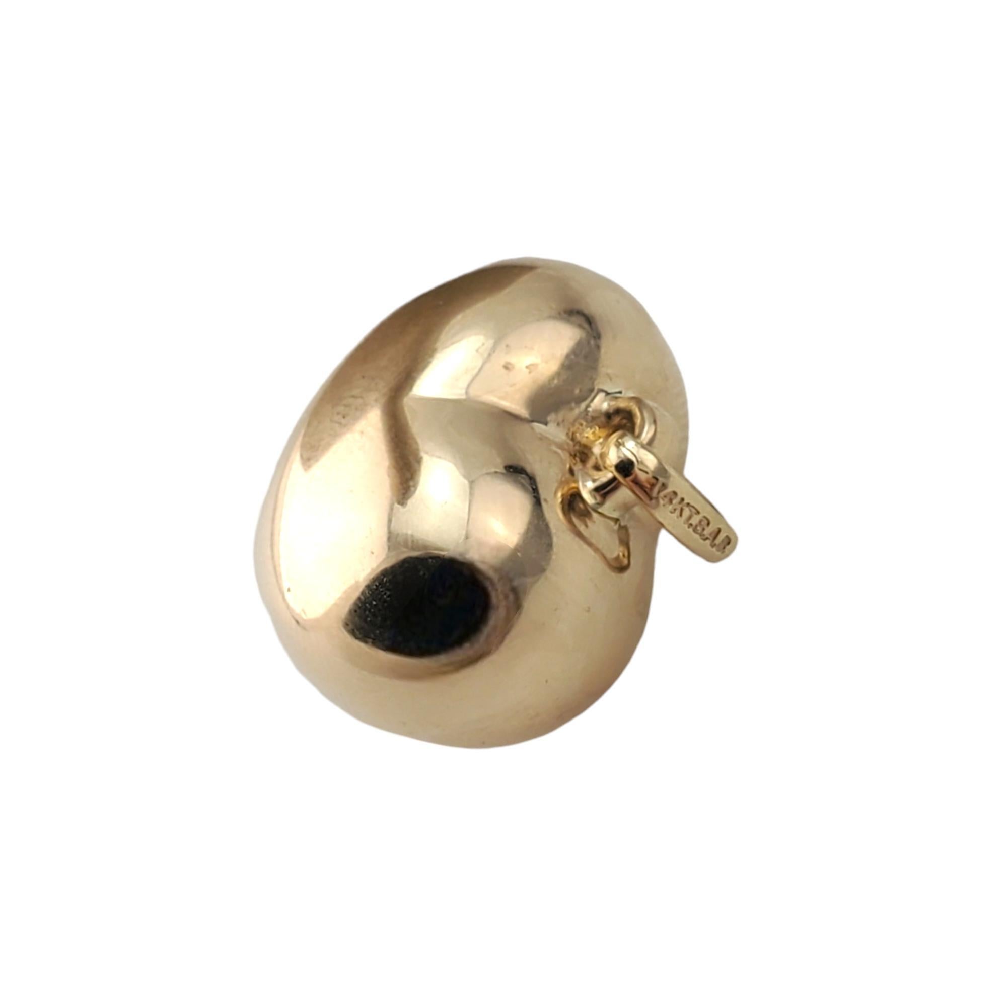 14K Yellow Gold 3D Puffy Heart Pendant #17438 For Sale 2
