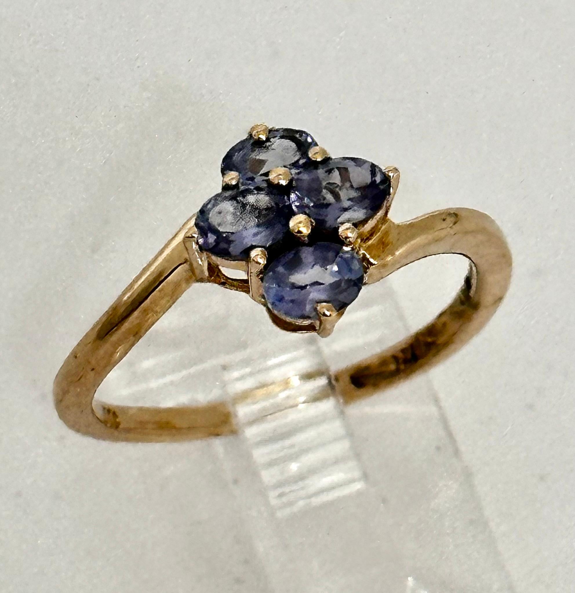 14k Yellow Gold ~ 4 Oval Tanzanite ~ Ring ~ Size 7

Tanzanite is commonly believed to facilitate a higher consciousness and stimulate intuition and perception. Some believe that it aids in detoxifying the body and improving vitality. It is said to