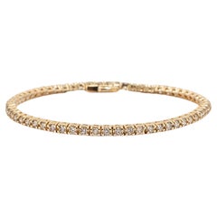 14K Yellow Gold 4-Prong 3.60ct Diamond Tennis Bracelet