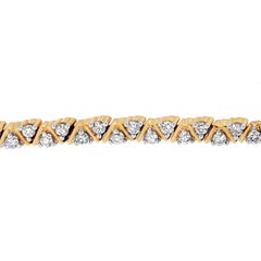 14K Yellow Gold 4.0 Carat Round-Cut Diamond Bracelet