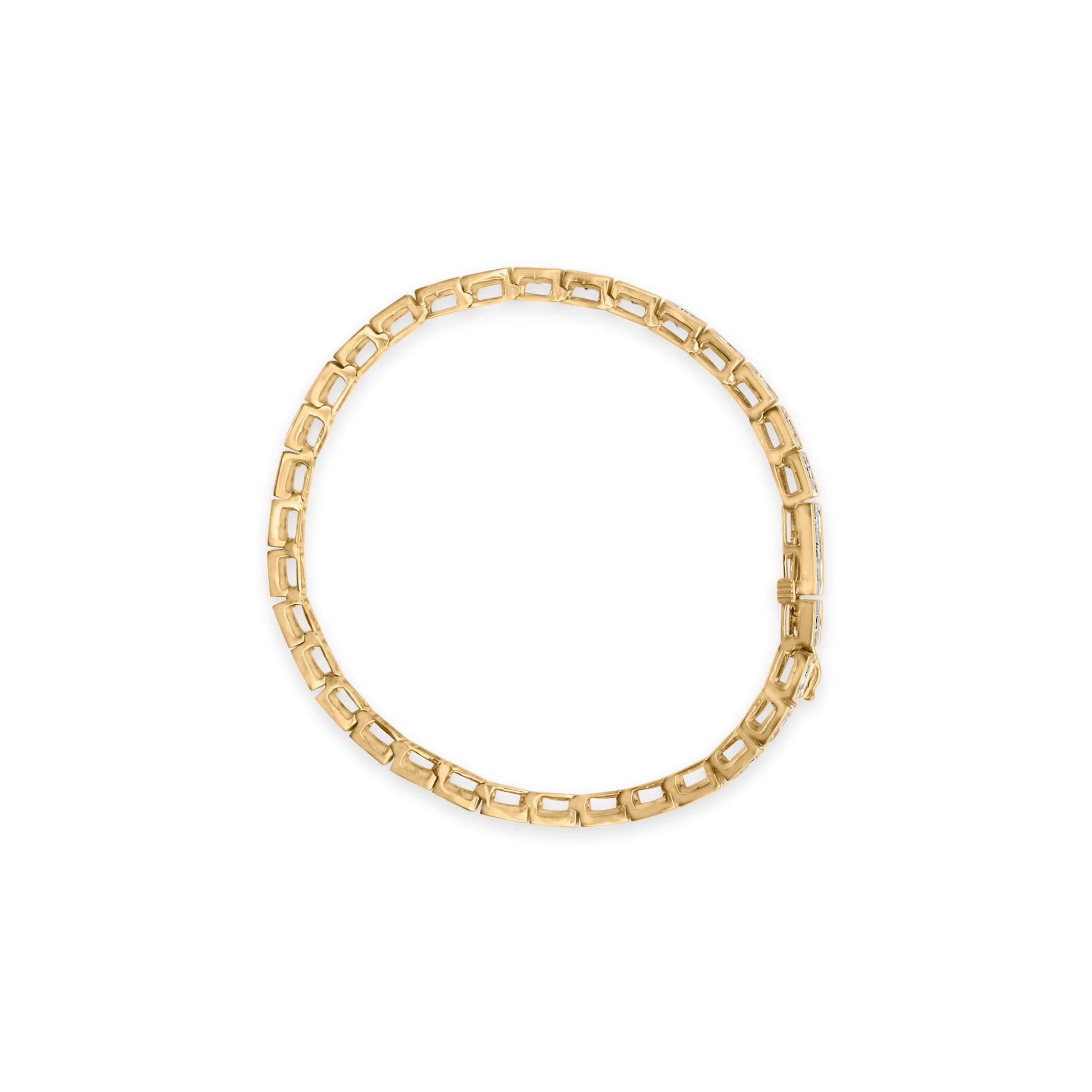 Modern 14K Yellow Gold 4.00 Cttw Channel Set Diamond Tennis Bracelet