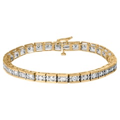 14K Yellow Gold 4.00 Cttw Channel Set Diamond Tennis Bracelet