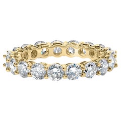 Bague d
éternité en or jaune 14K avec diamant naturel de 4,00 cttw