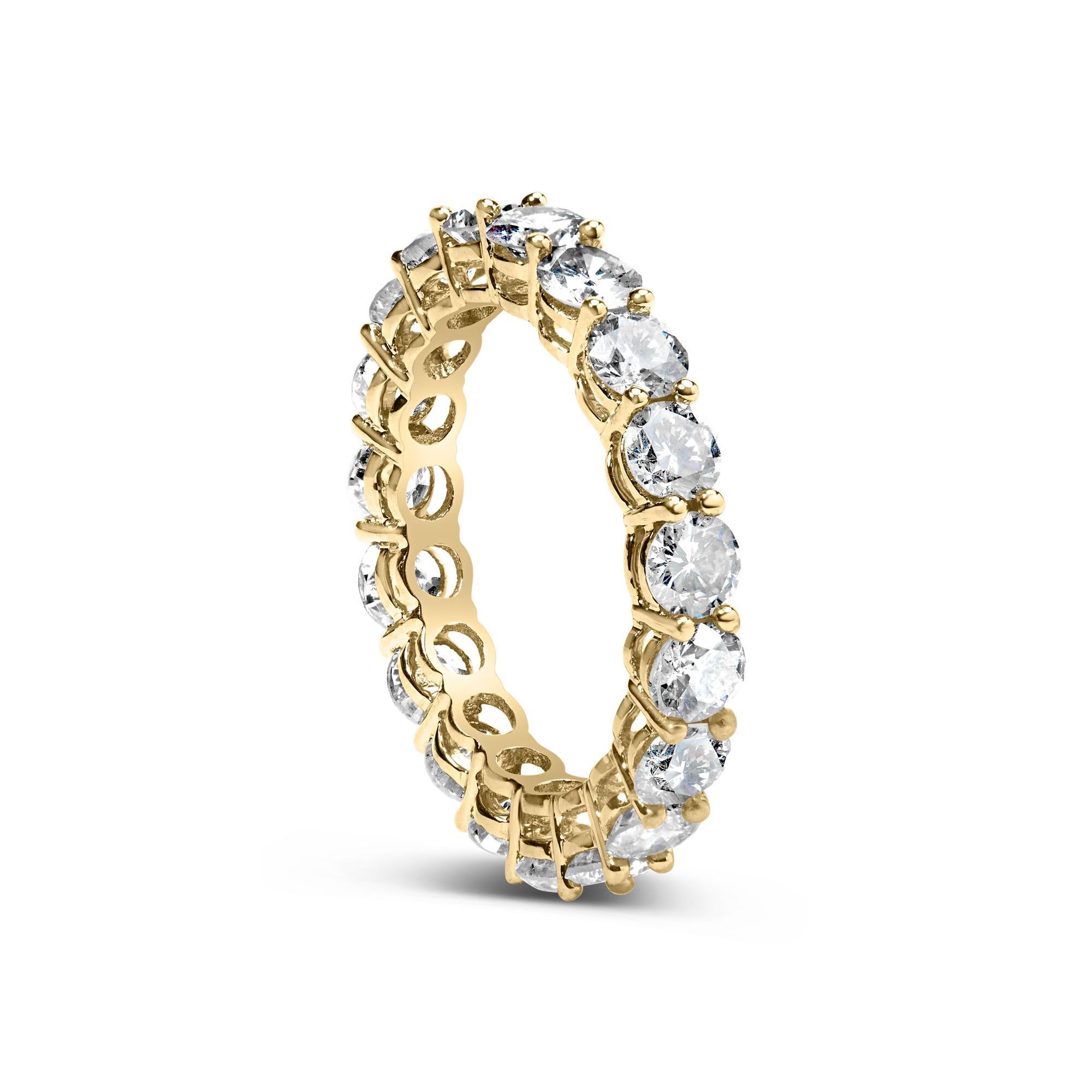 Anillo de oro amarillo de 14 quilates con diamante natural de 4,00 qt para mujer Moderno en venta