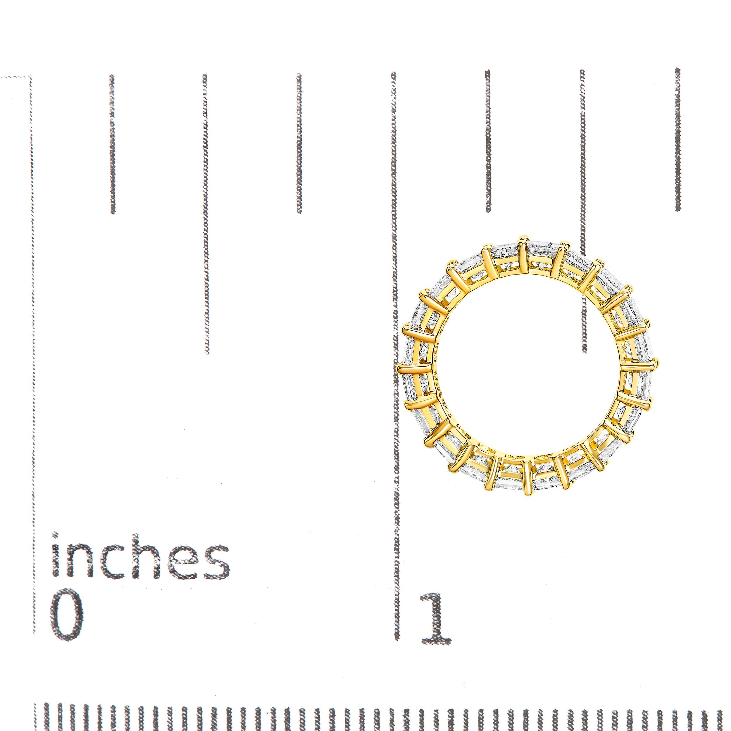 14K Yellow Gold 4.00 Cttw Shared Princess Cut Diamond Eternity Band Ring 4