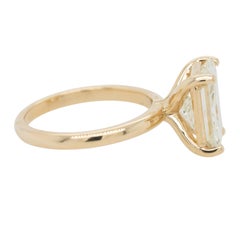 14k Yellow Gold 4.01ct Radiant-Cut Natural Diamond Solitaire Ring