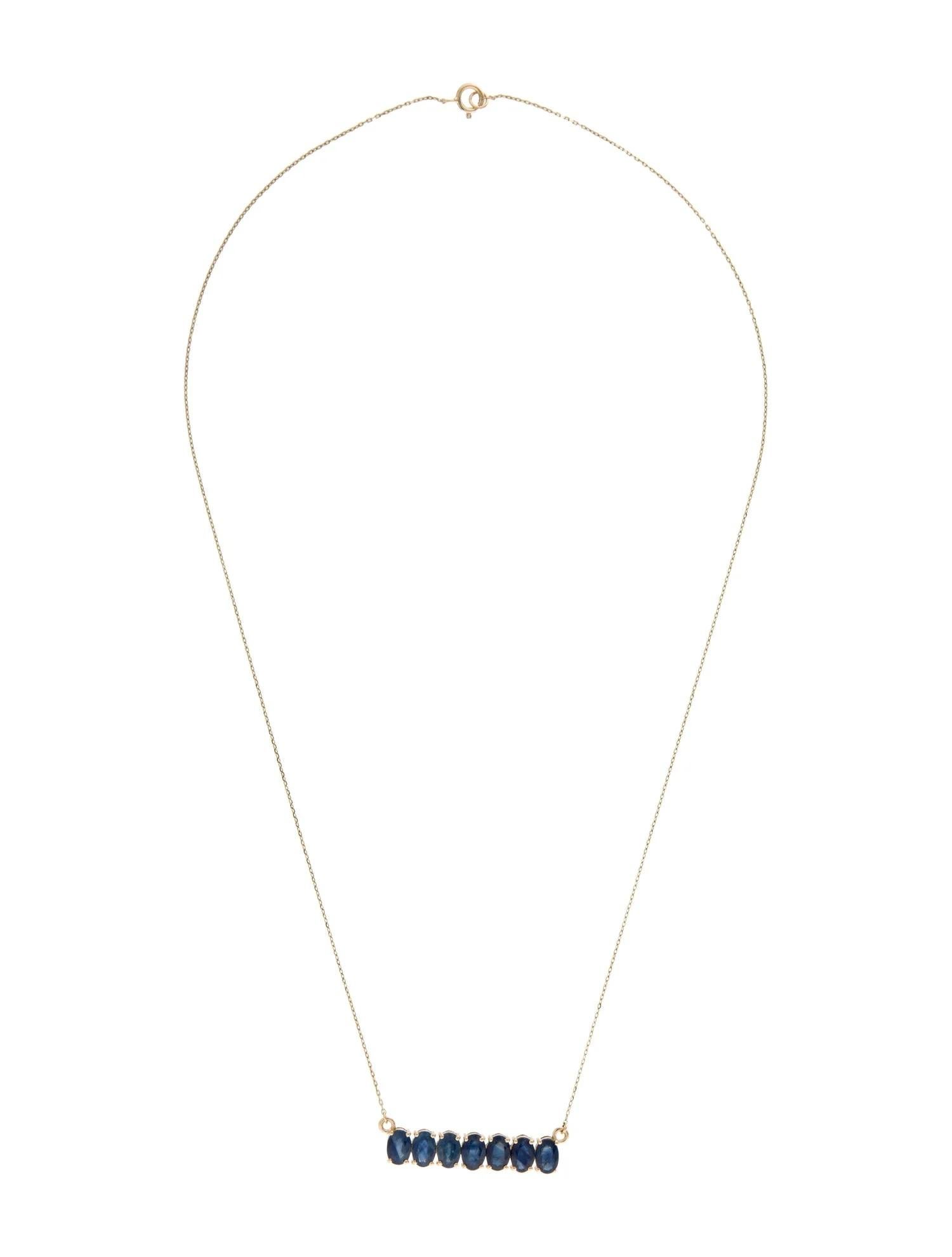 Artiste Collier pendentif en or jaune 14 carats avec saphirs ovales 4,02 ctw, saphirs brillants en vente