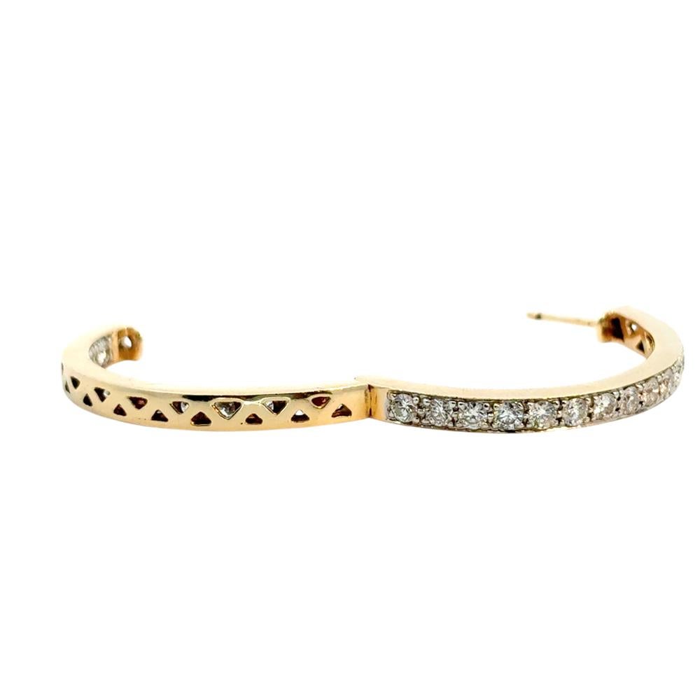 Taille ronde Boucles d'oreilles en or jaune 14k avec diamant 4.06ctw Inside Out en vente