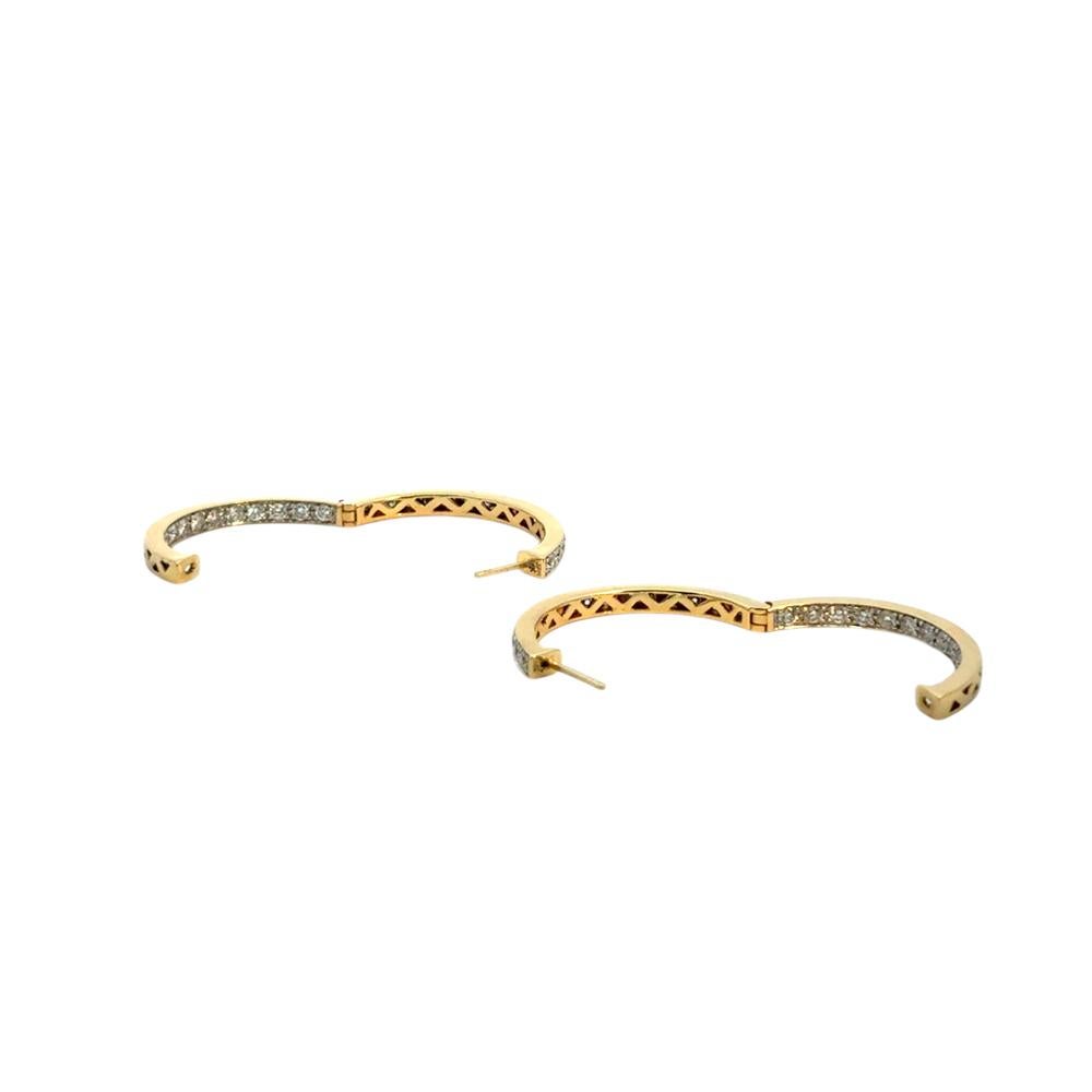 Boucles d'oreilles en or jaune 14k avec diamant 4.06ctw Inside Out Pour femmes en vente