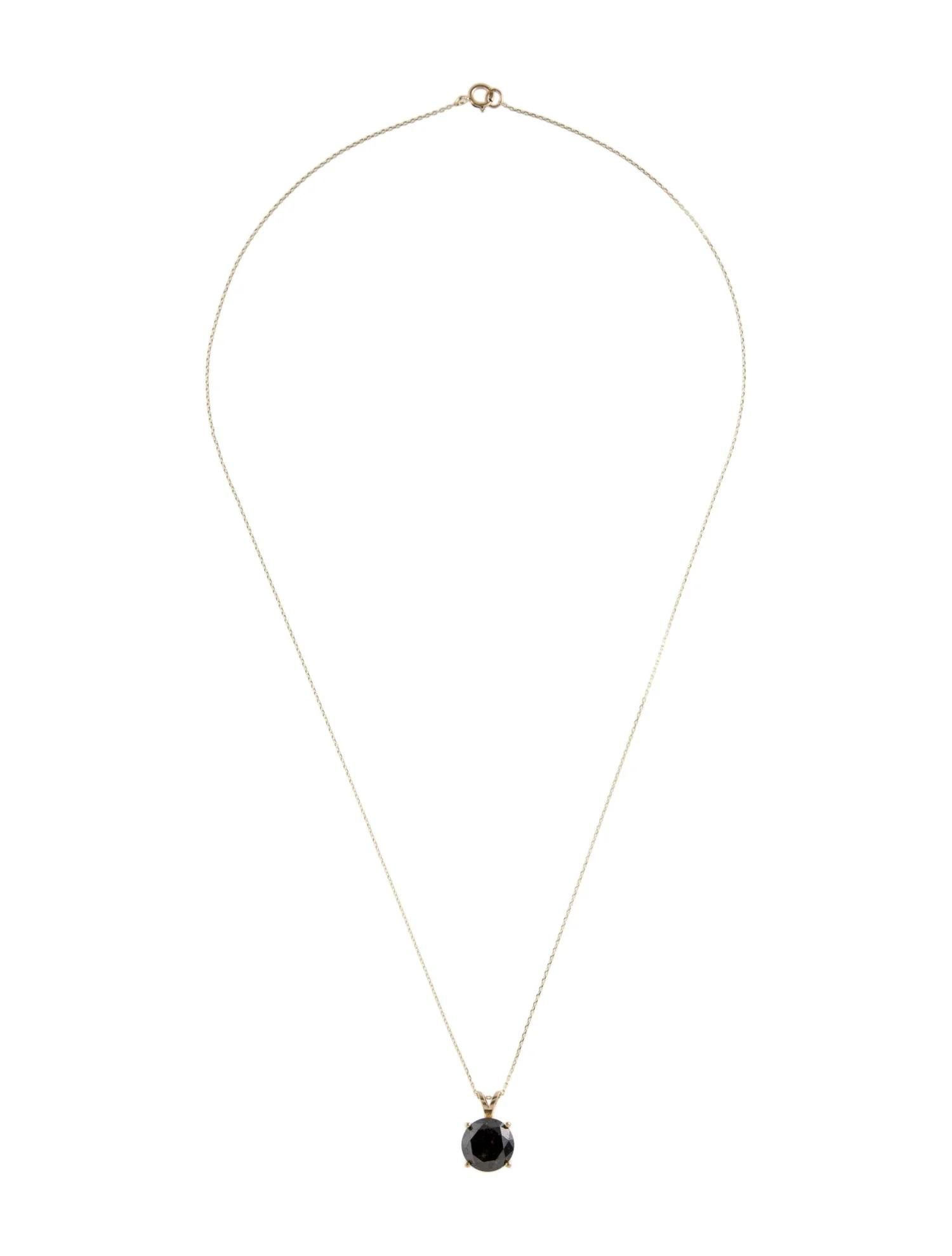 Collar Colgante Solitario Oro Amarillo 14K 4.13ct Diamantes Artista en venta