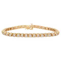 Bracciale tennis in oro giallo 14k con diamanti da 4,29tcw