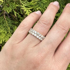 14k Yellow Gold 4.2ctw Round Diamonds Low Profile Eternity Guards Bands Rings
