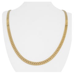 Collana a spina di pesce in oro giallo 14k da 43,2 g con spessore di 4,5 mm