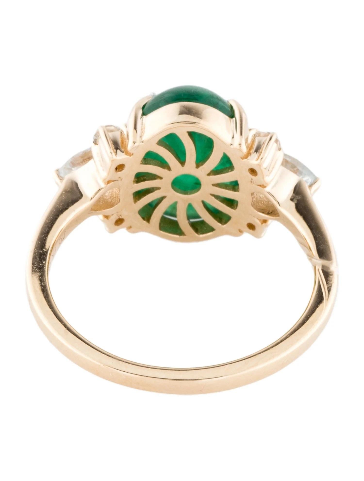 Emerald Cut 14K Yellow Gold 4.39ct Emerald & Sapphire Cocktail Ring Size 7 For Sale
