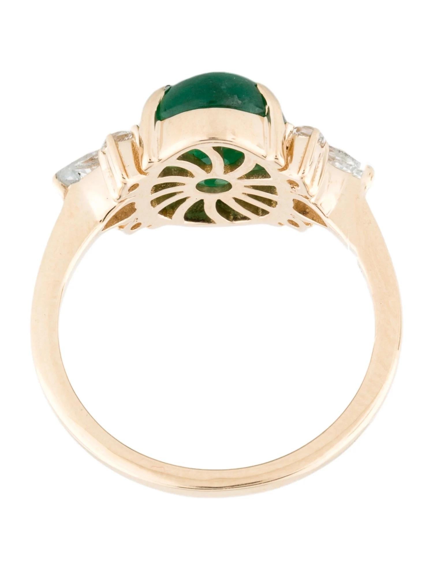 14K Yellow Gold 4.39ct Emerald & Sapphire Cocktail Ring Size 7 In New Condition For Sale In Holtsville, NY