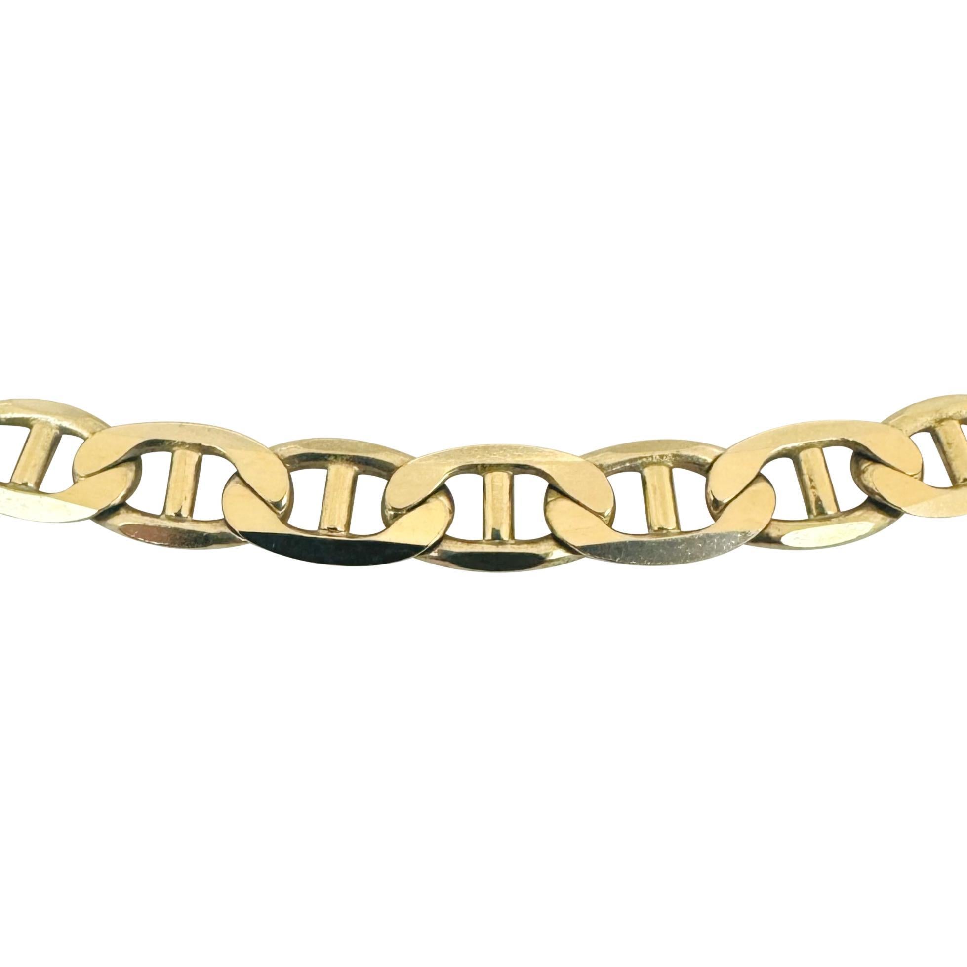 14k Gelbgold 44,5g massive schwere 7mm Mariner Gliederkette Halskette Italien 20
