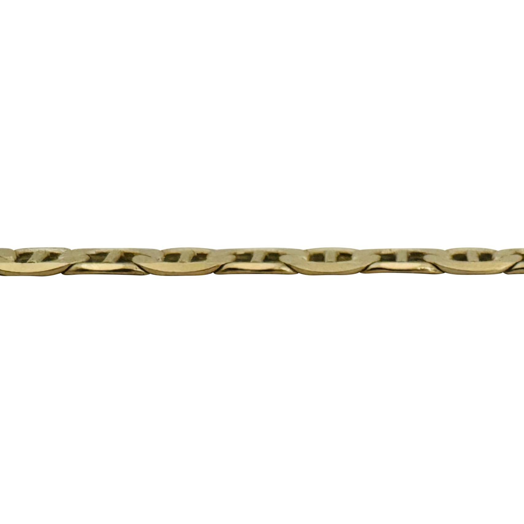 14k Gelbgold 44,5g massive schwere 7mm Mariner Gliederkette Halskette Italien 20