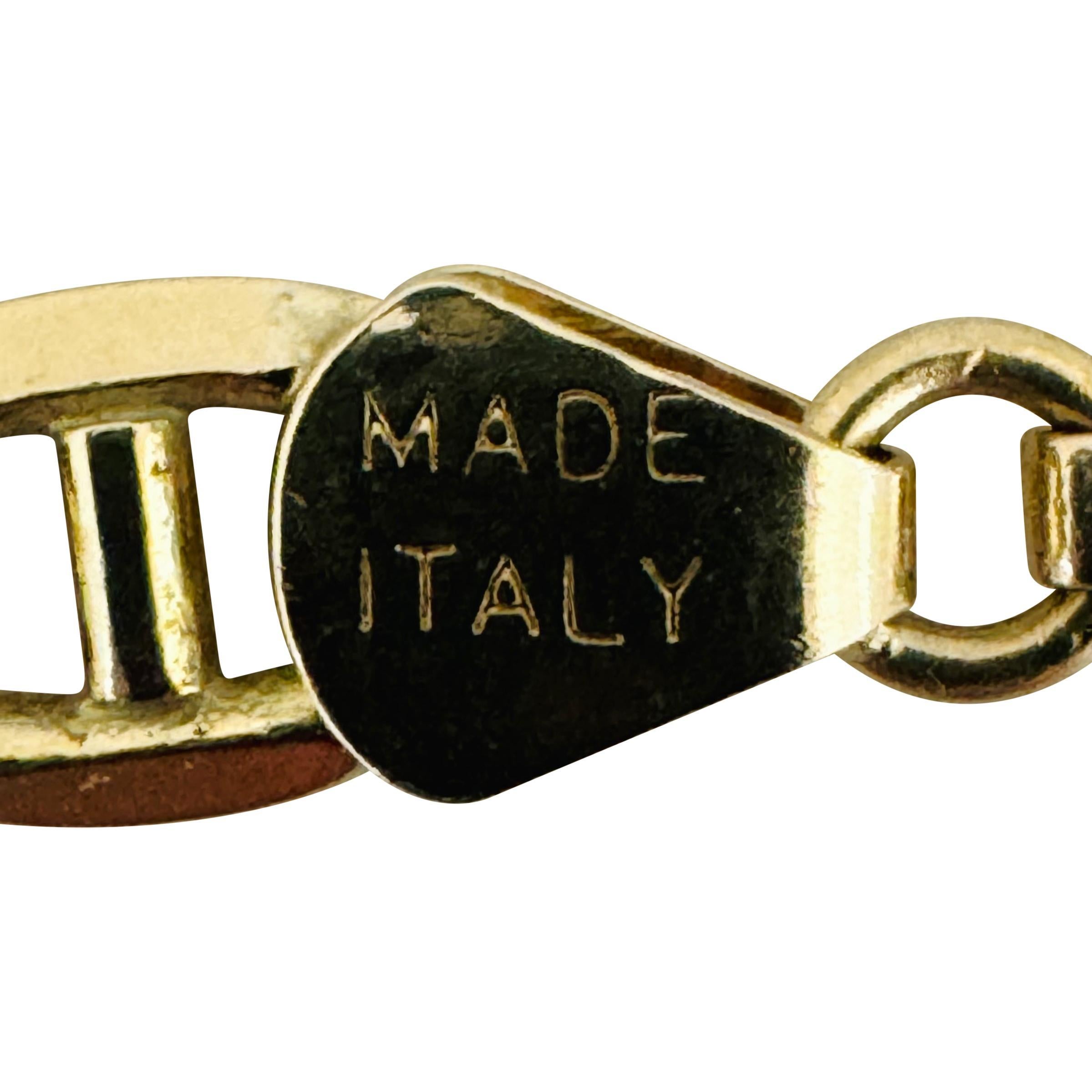 14k Gelbgold 44,5g massive schwere 7mm Mariner Gliederkette Halskette Italien 20