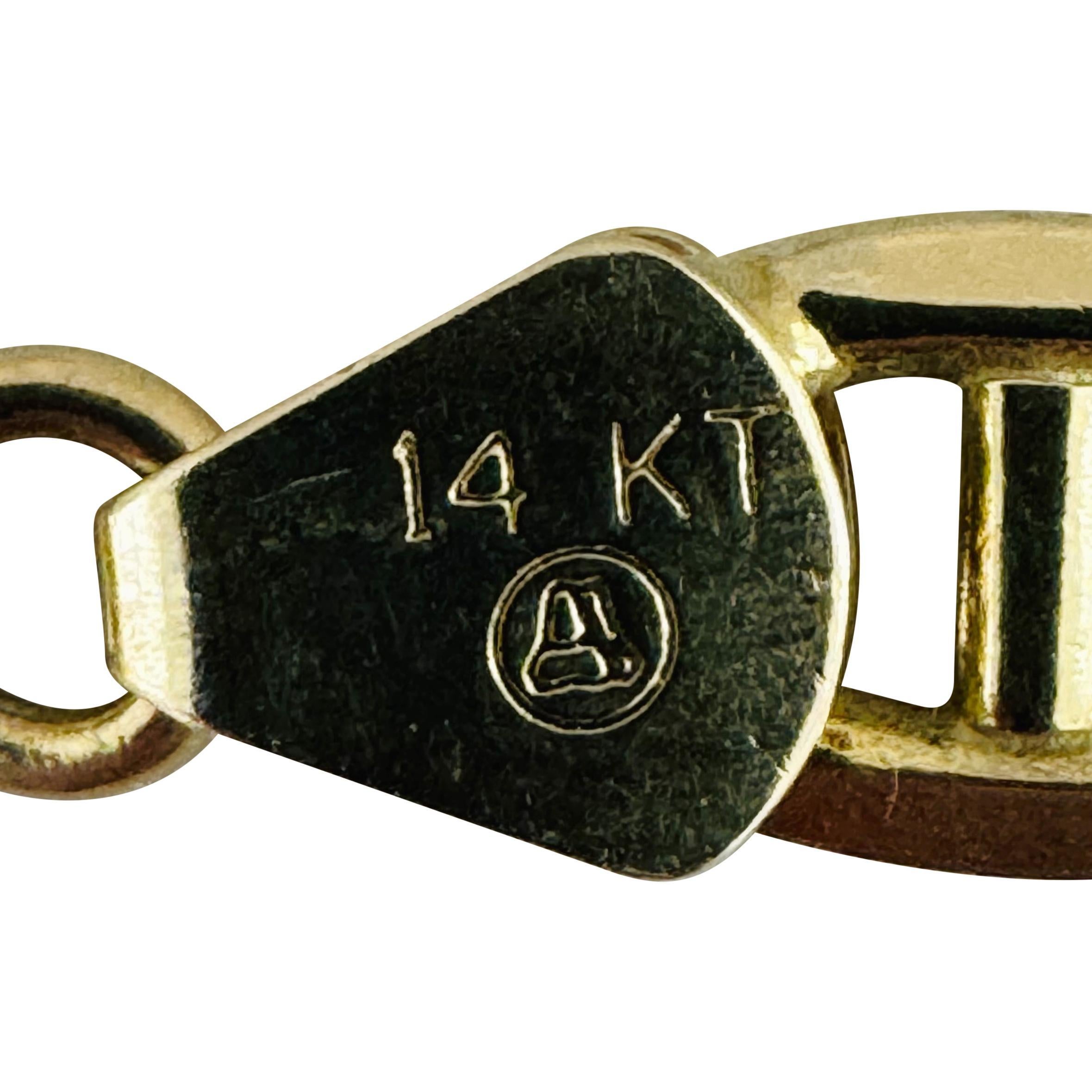 14k Gelbgold 44,5g massive schwere 7mm Mariner Gliederkette Halskette Italien 20