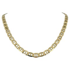 14k Gelbgold 44,5g massive schwere 7mm Mariner Gliederkette Halskette Italien 20"