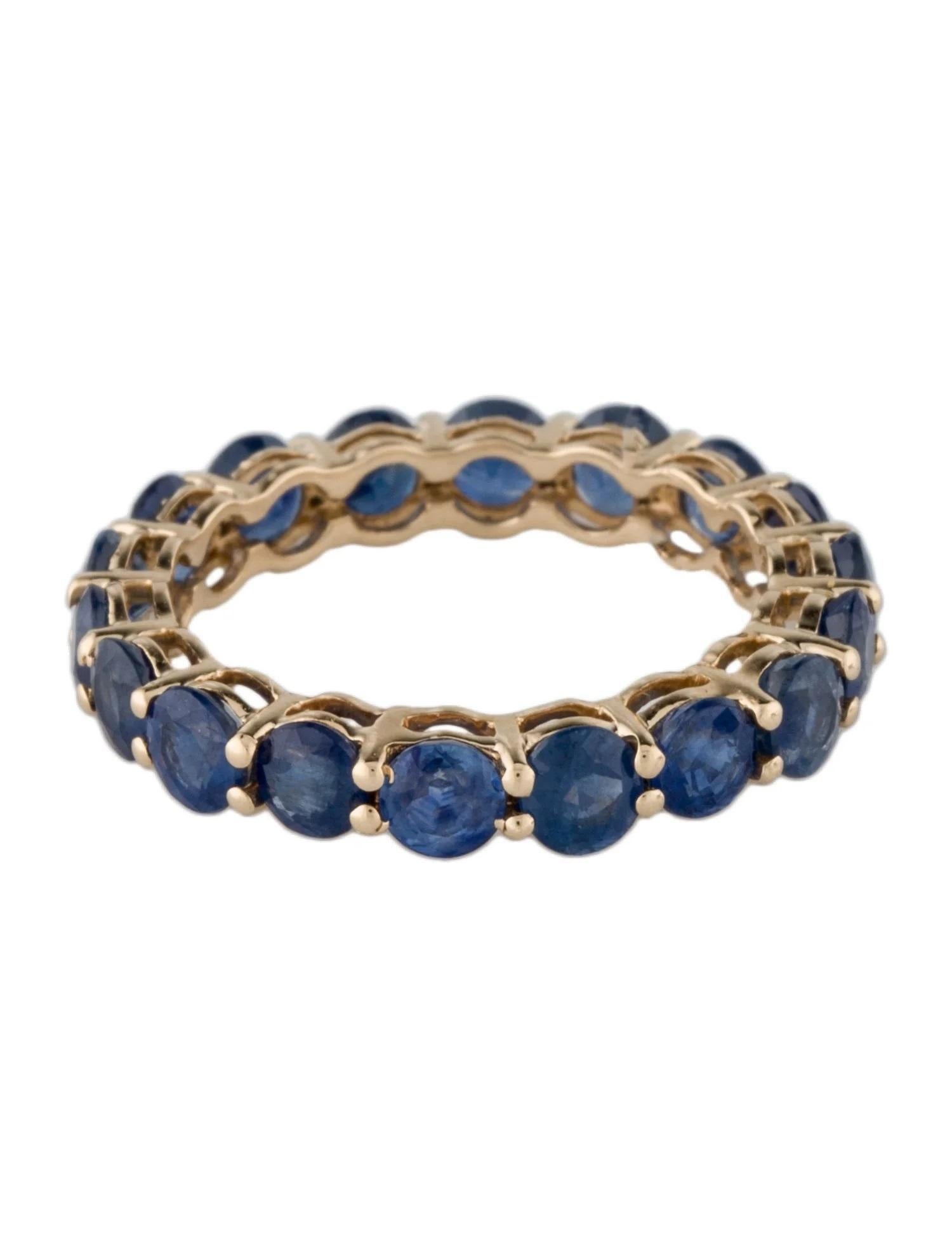 Round Cut 14K Yellow Gold 4.53ctw Round Brilliant Sapphire Eternity Band Ring, Size 6.5