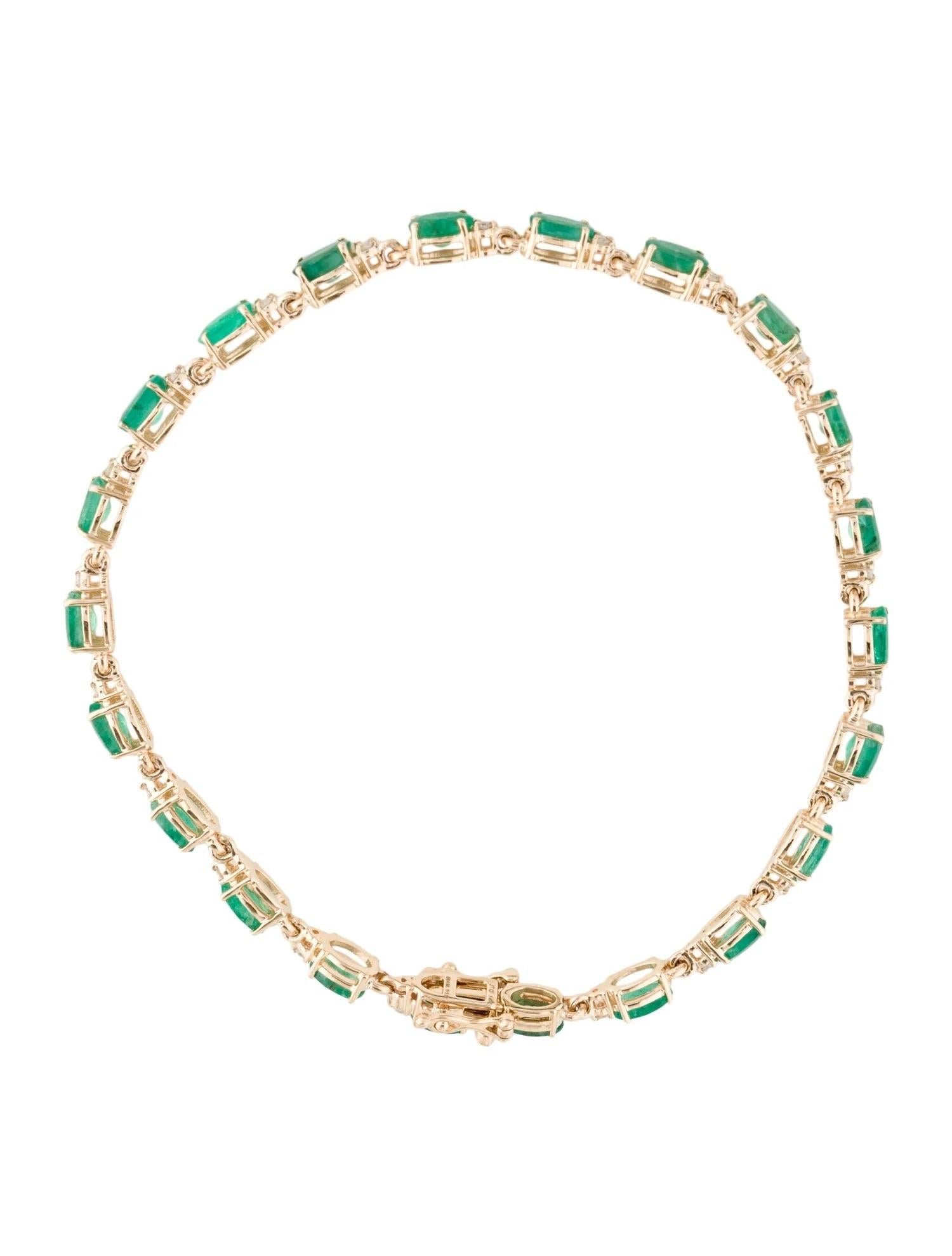 14K Gelbgold 4,54 Karatw Smaragd & Diamant Gliederarmband (Künstler*in)