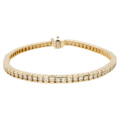 Bracelet tennis en or jaune 14 carats avec diamants naturels de 4,5 carats