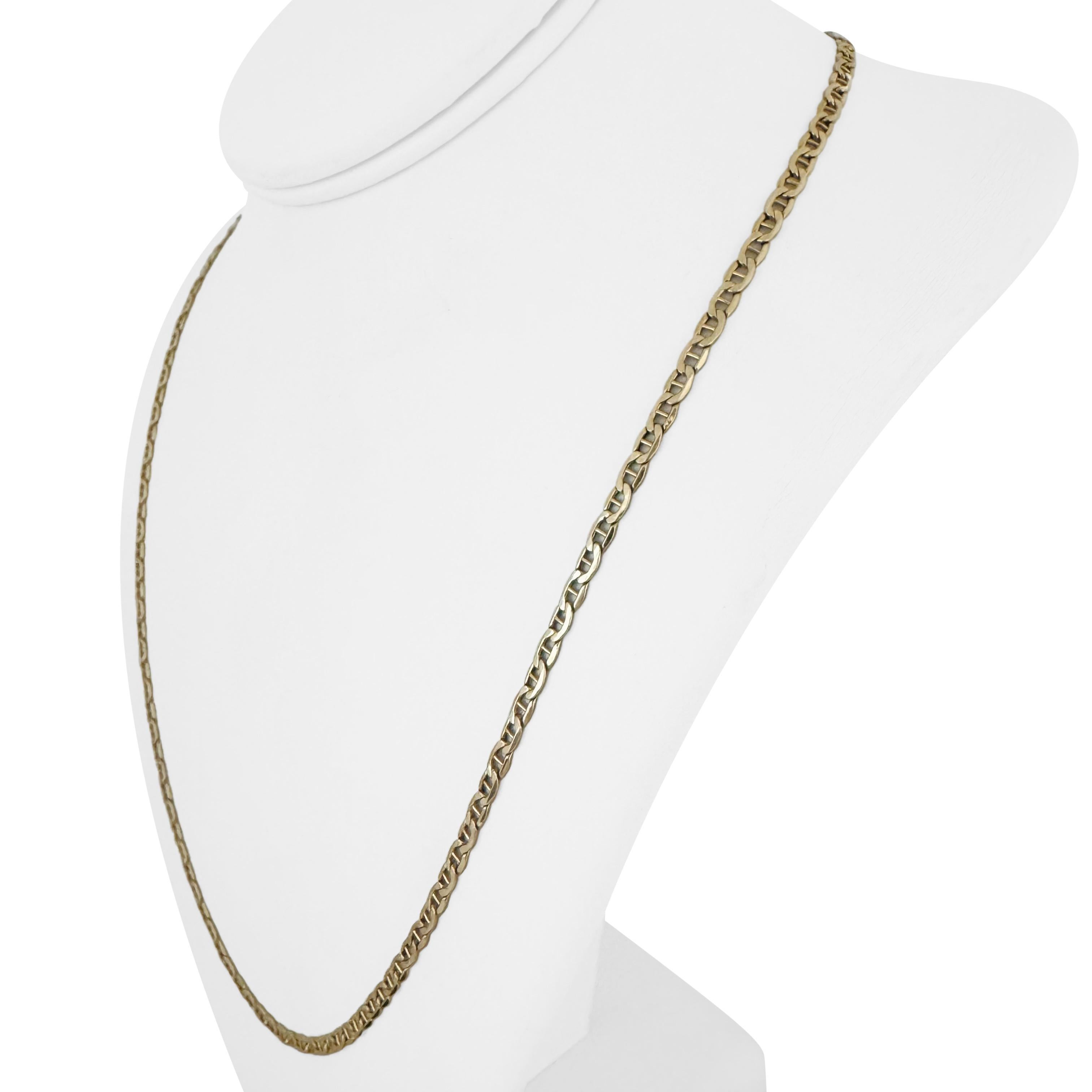 14k Gelbgold 4,5g Hohllicht 3,5mm Mariner Gliederkette Halskette Italien 23