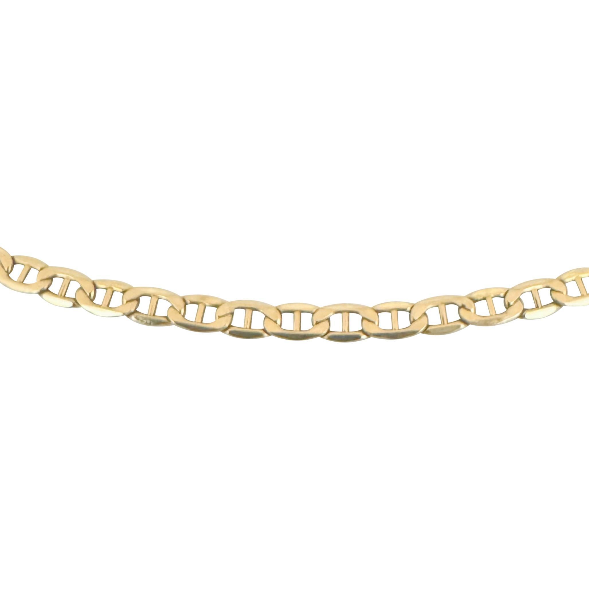 14k Gelbgold 4,5g Hohllicht 3,5mm Mariner Gliederkette Halskette Italien 23