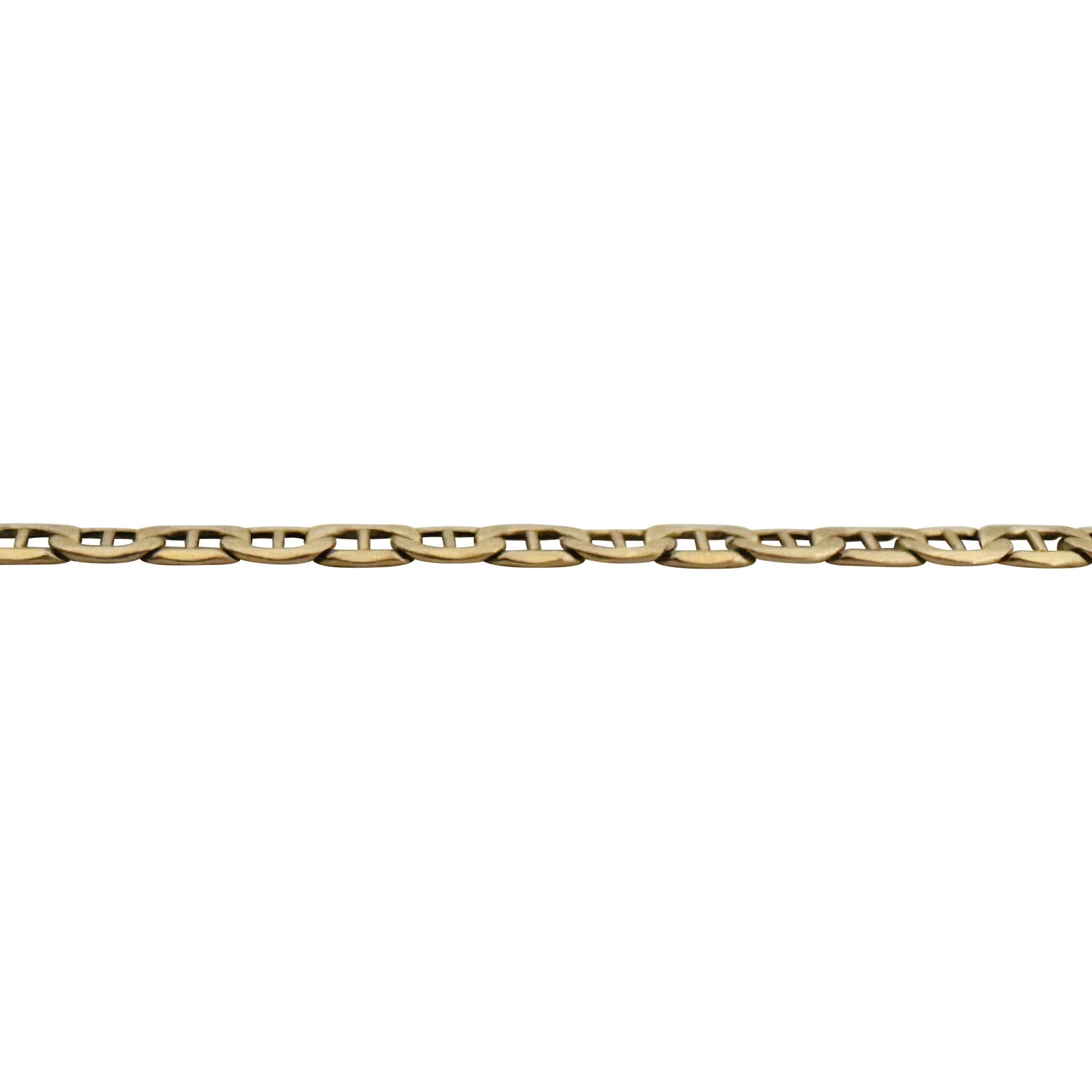 14k Gelbgold 4,5g Hohllicht 3,5mm Mariner Gliederkette Halskette Italien 23