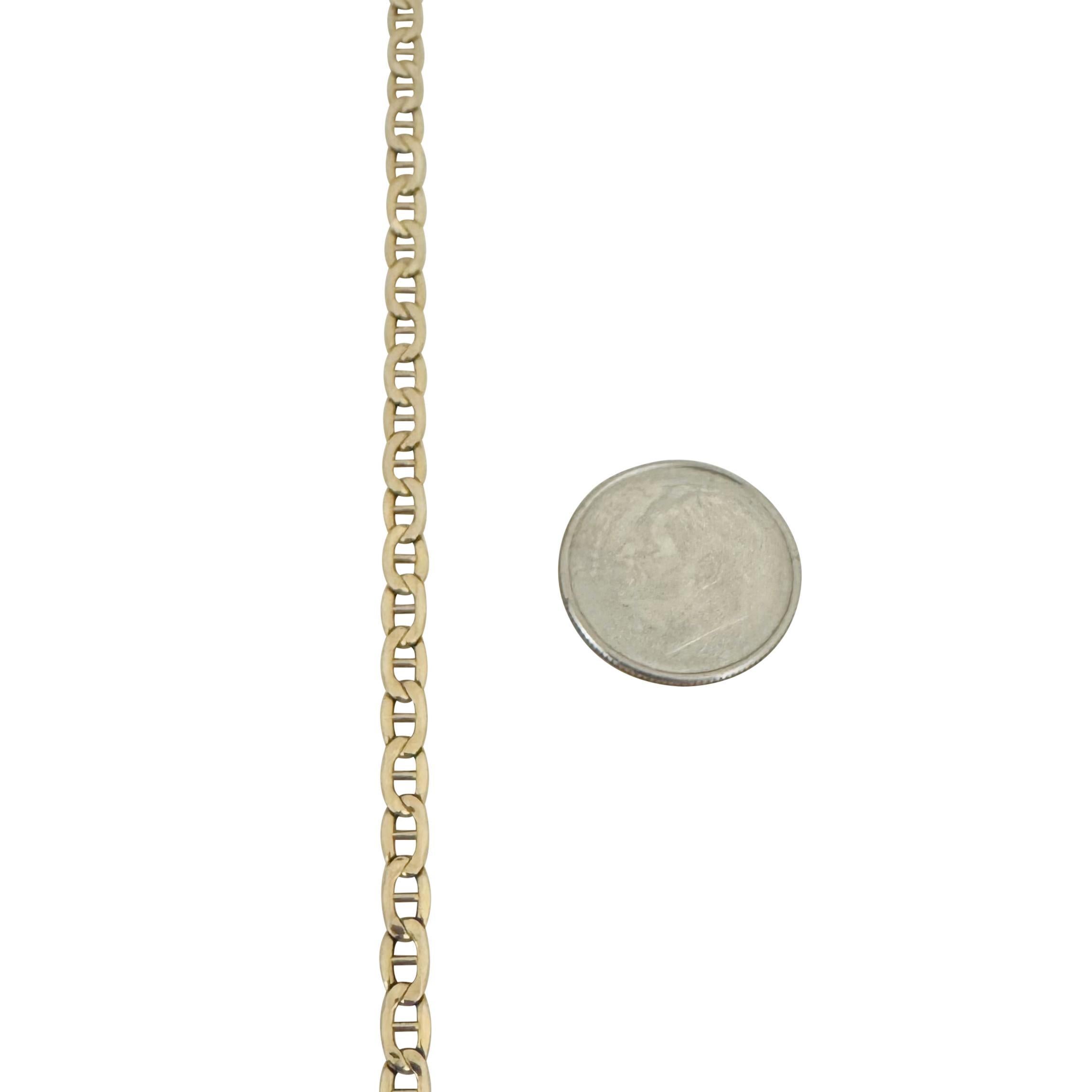 14k Gelbgold 4,5g Hohllicht 3,5mm Mariner Gliederkette Halskette Italien 23