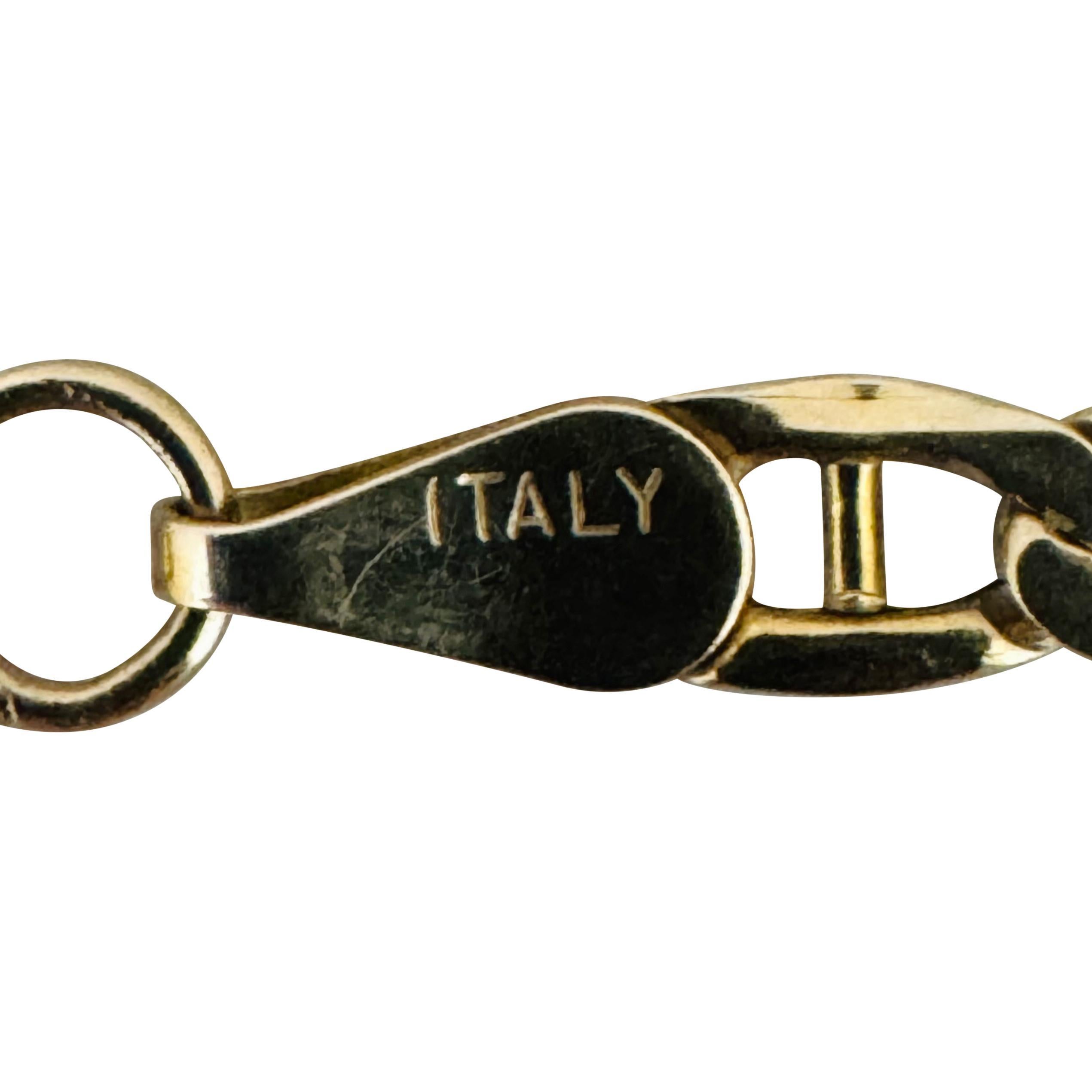 14k Gelbgold 4,5g Hohllicht 3,5mm Mariner Gliederkette Halskette Italien 23