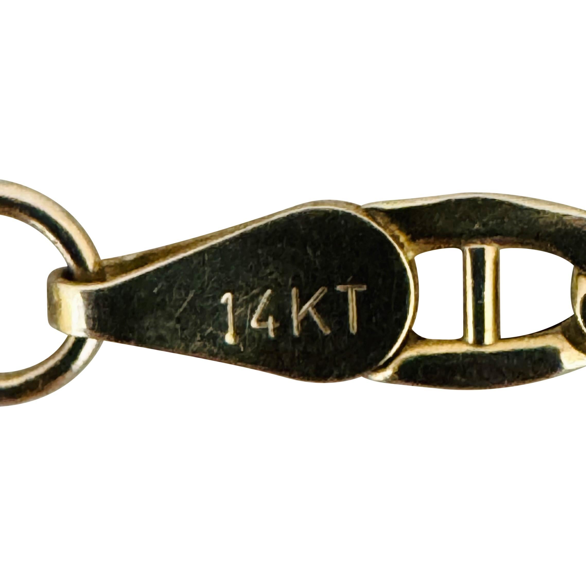 14k Gelbgold 4,5g Hohllicht 3,5mm Mariner Gliederkette Halskette Italien 23