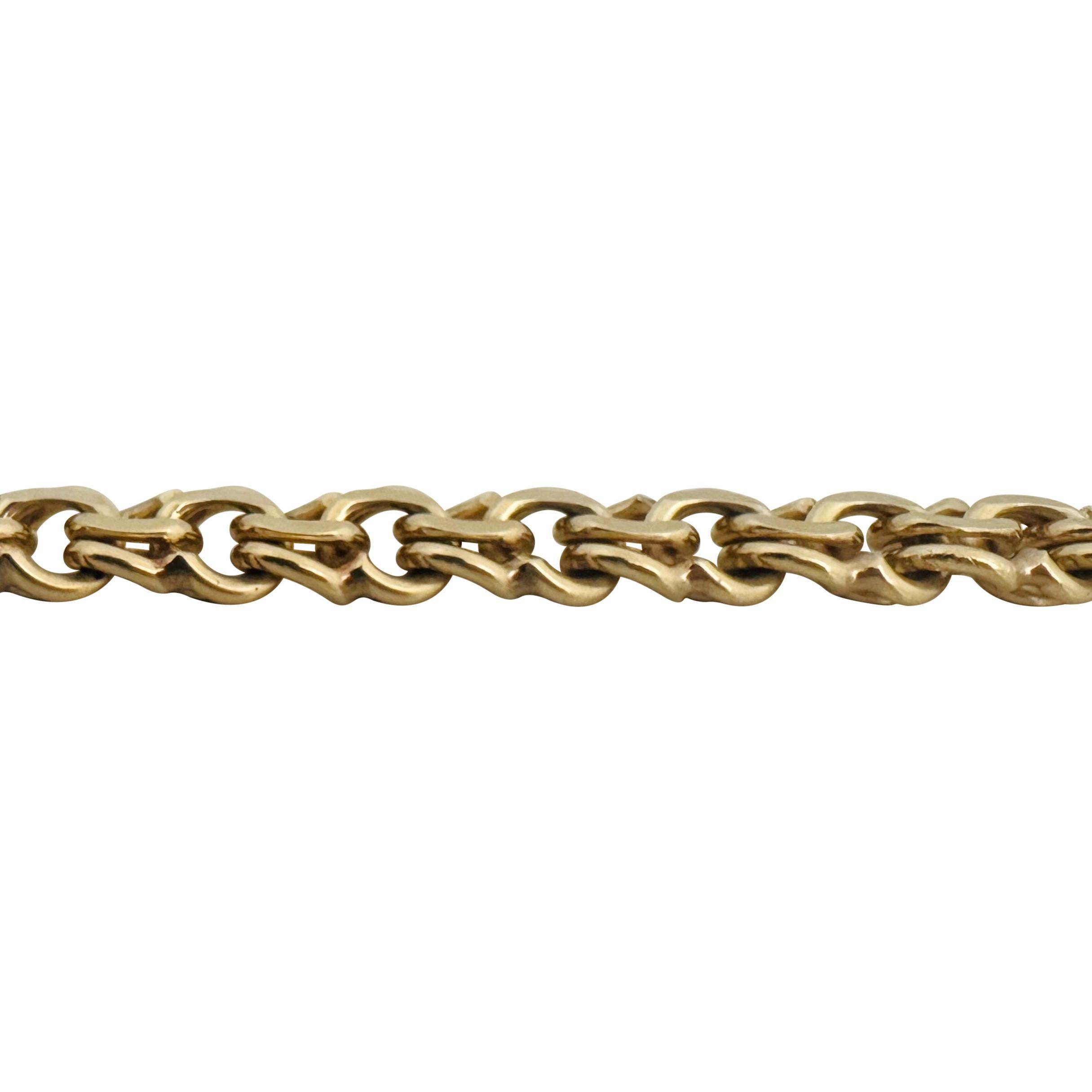 14k Yellow Gold 46.6g Solid Heavy 11mm Double Curb Link Charm Bracelet 7.25