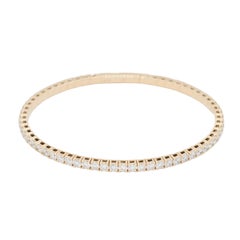 Bracelet jonc tennis extensible en or jaune 14 carats avec 4,75 diamants naturels