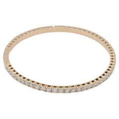 14k Yellow Gold 4.75 Natural Diamond Tennis Stretch Style Bangle Bracelet