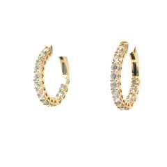 14k Yellow Gold 4.87ctw Large Diamond Huggie Earrings