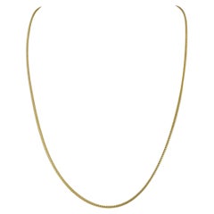 14k Yellow Gold 4.8g Solid Thin 1.2mm Squared Franco Link Chain Necklace 24"