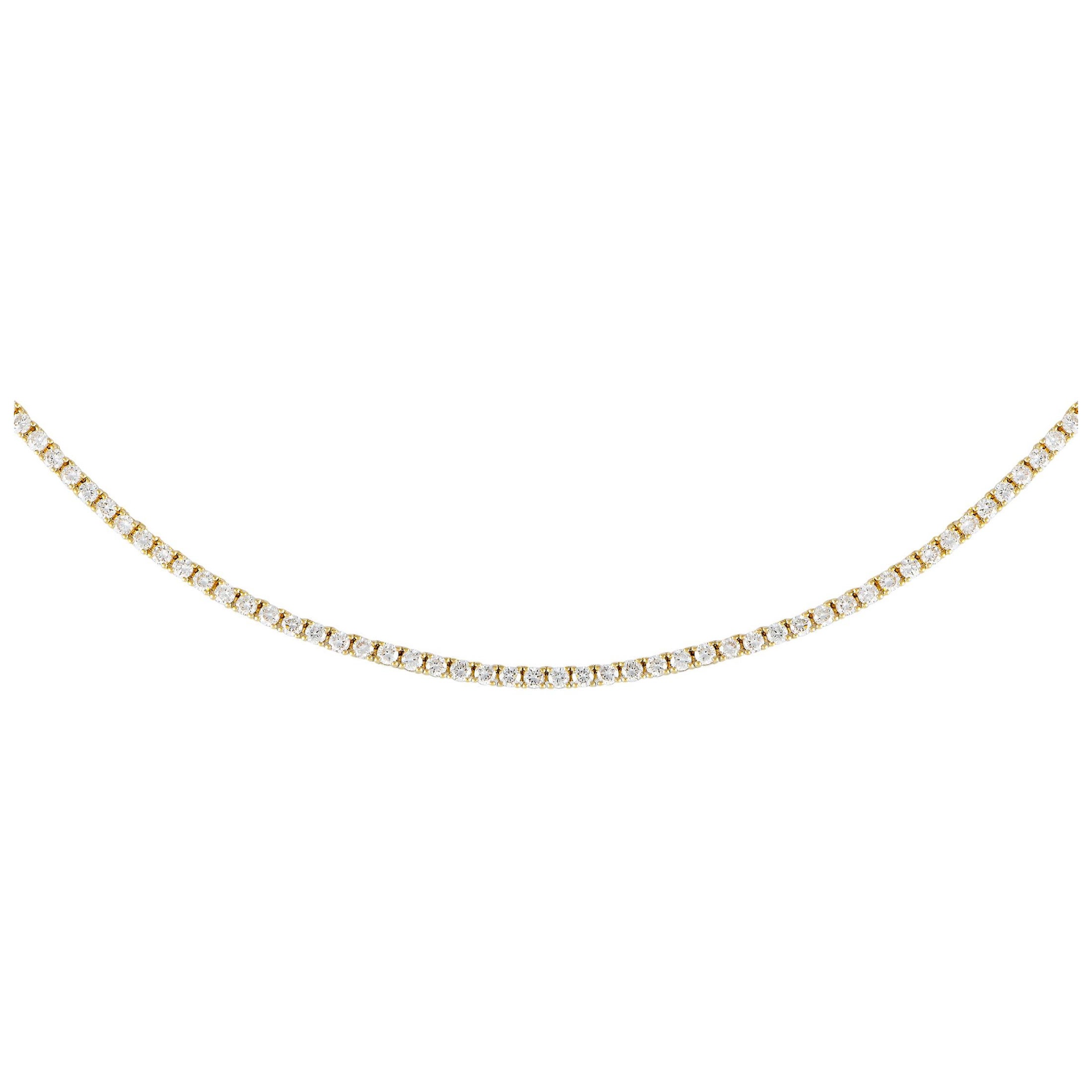 14K Gelbgold 4,95 Karat Lab-Grown Diamant-Tennis-Halskette MF06-100924